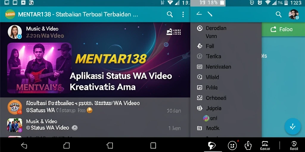 Antarmuka aplikasi MENTARI138 untuk membuat Status WA Video yang menarik.