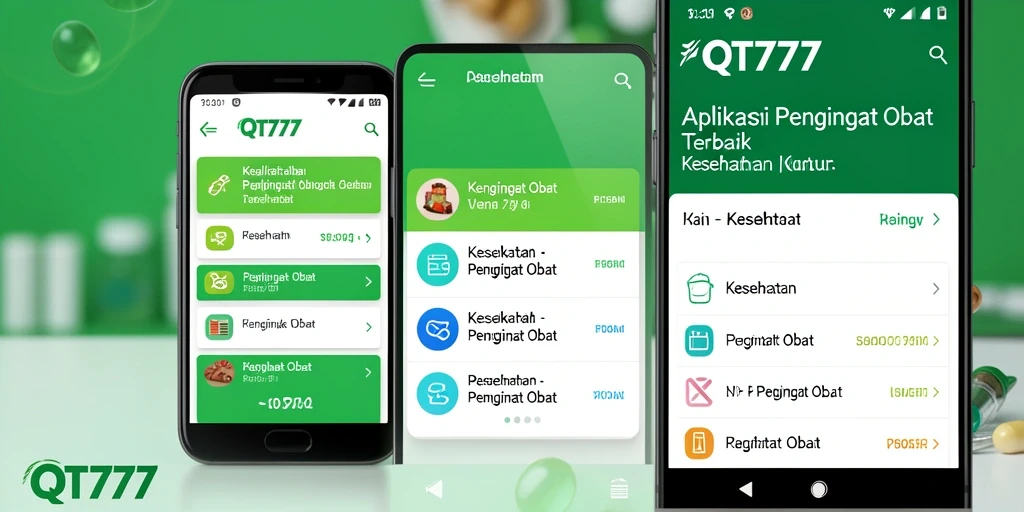 Tampilan antarmuka aplikasi QT777 untuk pengingat obat yang user-friendly.