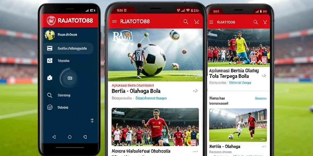 Antarmuka aplikasi RAJATOTO88 dengan fitur berita olahraga bola yang menarik.