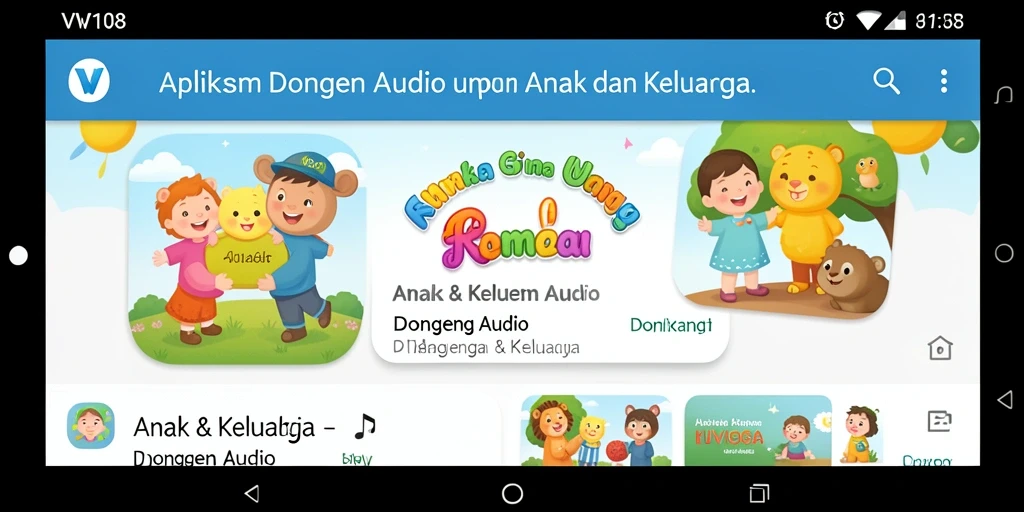 Tampilan antarmuka VW108 yang menarik dan ramah anak.