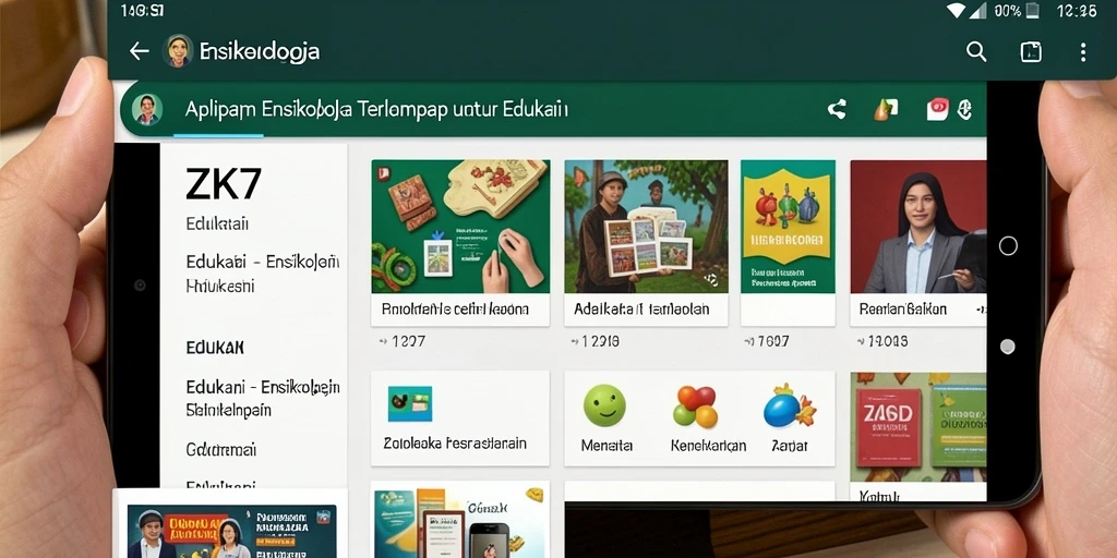 Antarmuka pengguna ZK7 menampilkan berbagai konten ensiklopedia yang menarik.